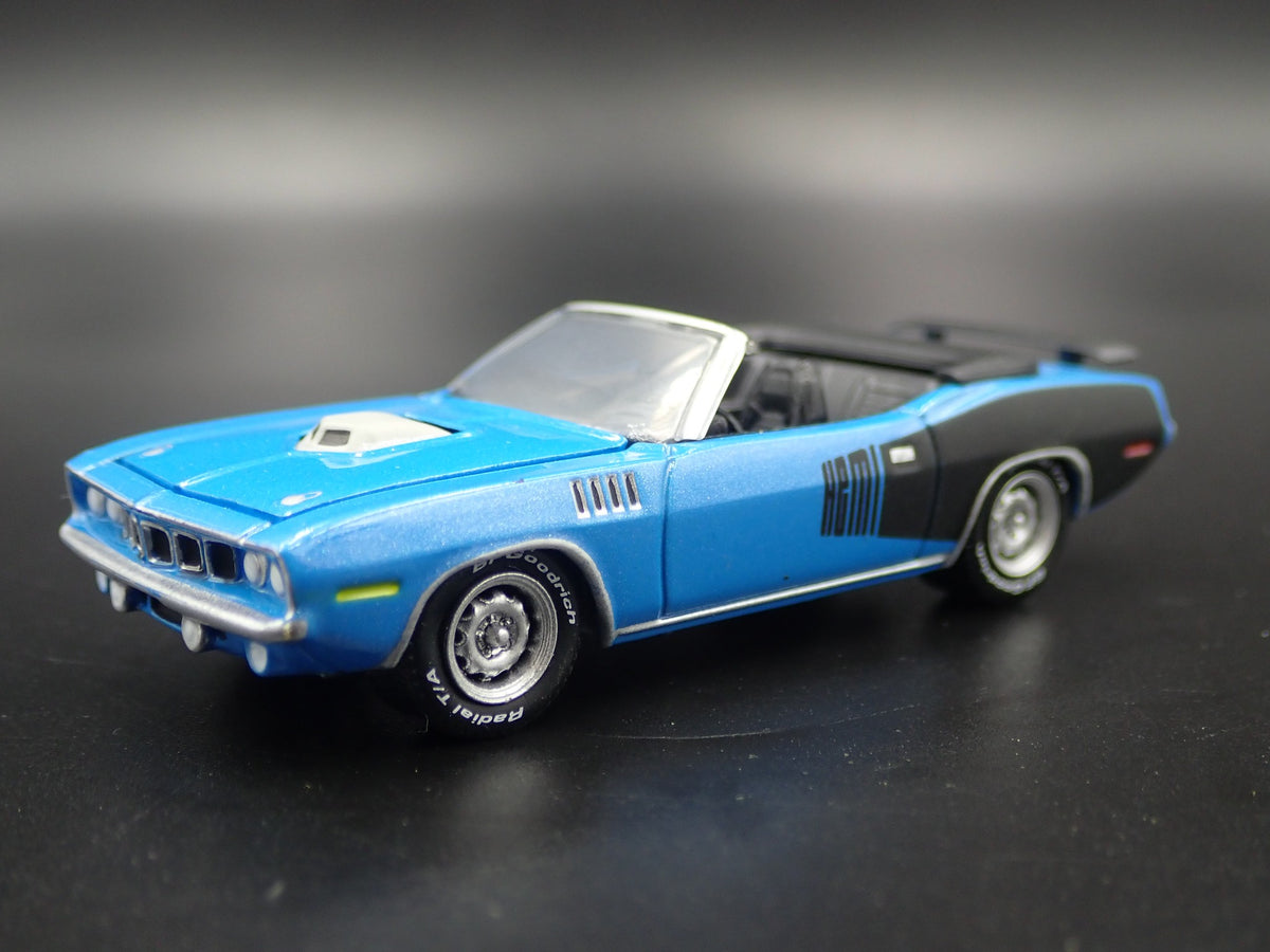 1971 PLYMOUTH HEMI CUDA CONVERTIBLE RARE 1/64 SCALE DIORAMA DIECAST MODEL CAR-Burning Rubber Toy Company