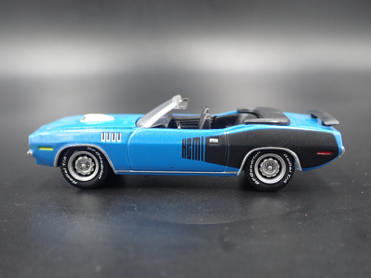 1971 PLYMOUTH HEMI CUDA CONVERTIBLE RARE 1/64 SCALE DIORAMA DIECAST MODEL CAR-Burning Rubber Toy Company