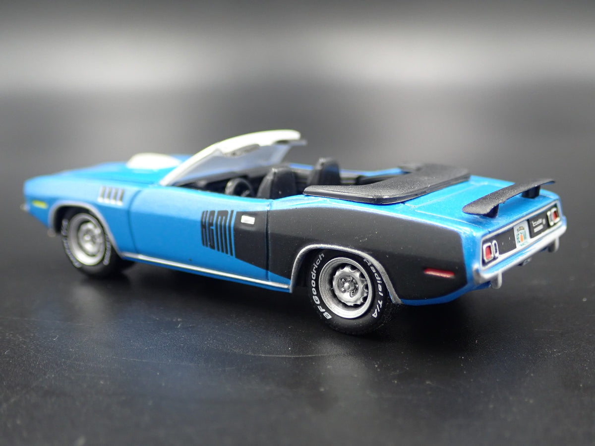 1971 PLYMOUTH HEMI CUDA CONVERTIBLE RARE 1/64 SCALE DIORAMA DIECAST MODEL CAR-Burning Rubber Toy Company