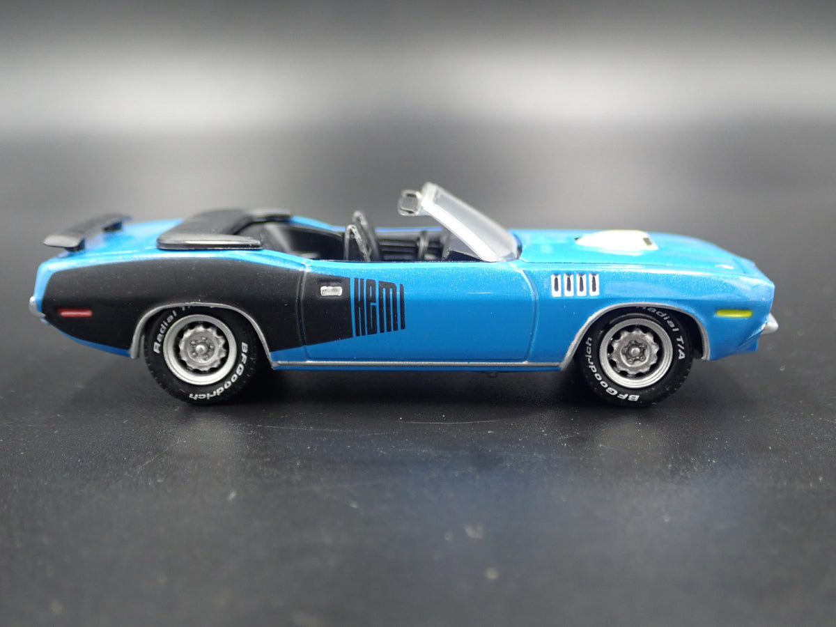 1971 PLYMOUTH HEMI CUDA CONVERTIBLE RARE 1/64 SCALE DIORAMA DIECAST MODEL CAR-Burning Rubber Toy Company