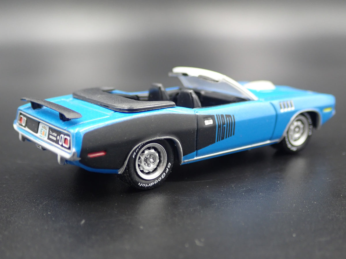 1971 PLYMOUTH HEMI CUDA CONVERTIBLE RARE 1/64 SCALE DIORAMA DIECAST MODEL CAR-Burning Rubber Toy Company
