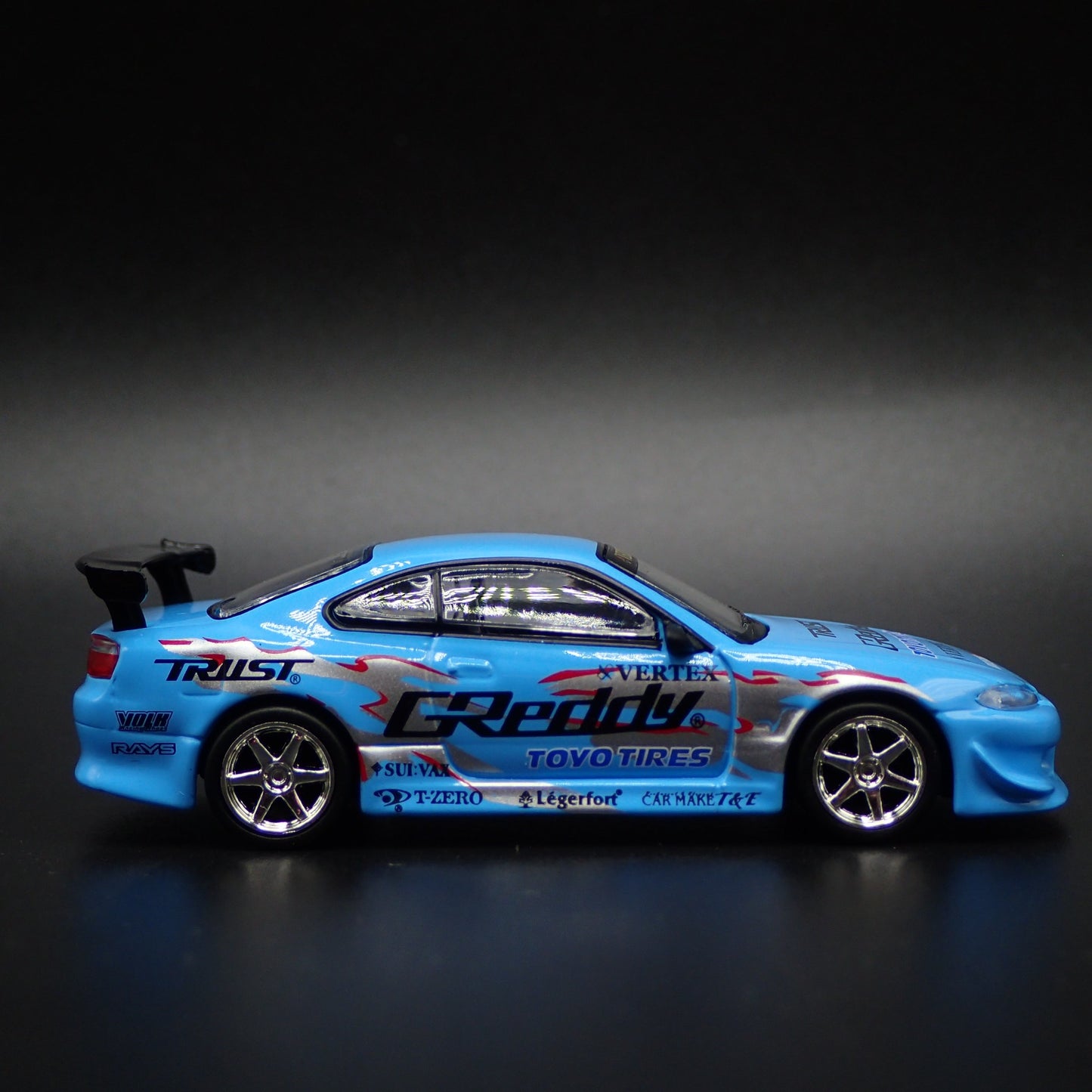 1999-2002 NISSAN SILVIA S15 VERTEX GREDDY 1:64 SCALE DIORAMA DIECAST MODEL CAR
