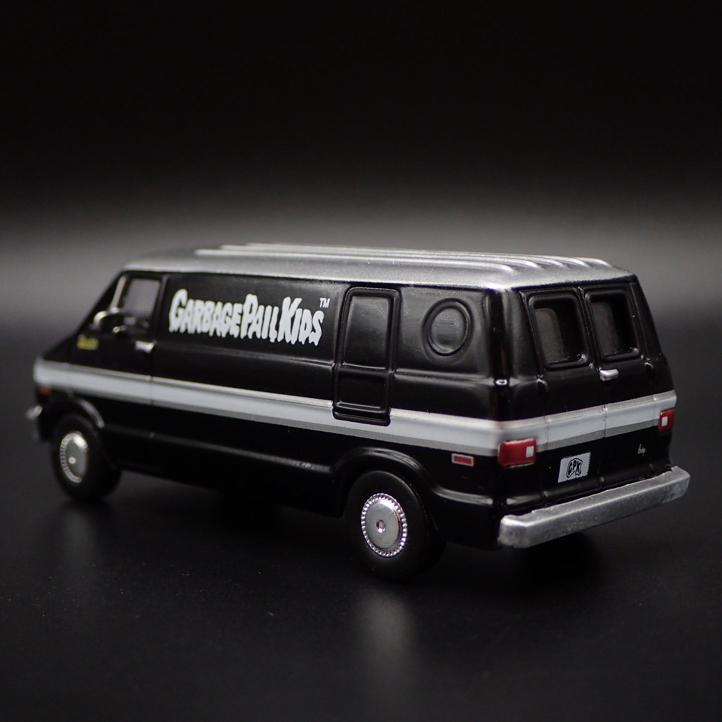 1977 77 DODGE B100 VAN GARBAGE PAIL KIDS GPK BLACK 1:64 SCALE DIECAST MODEL CAR