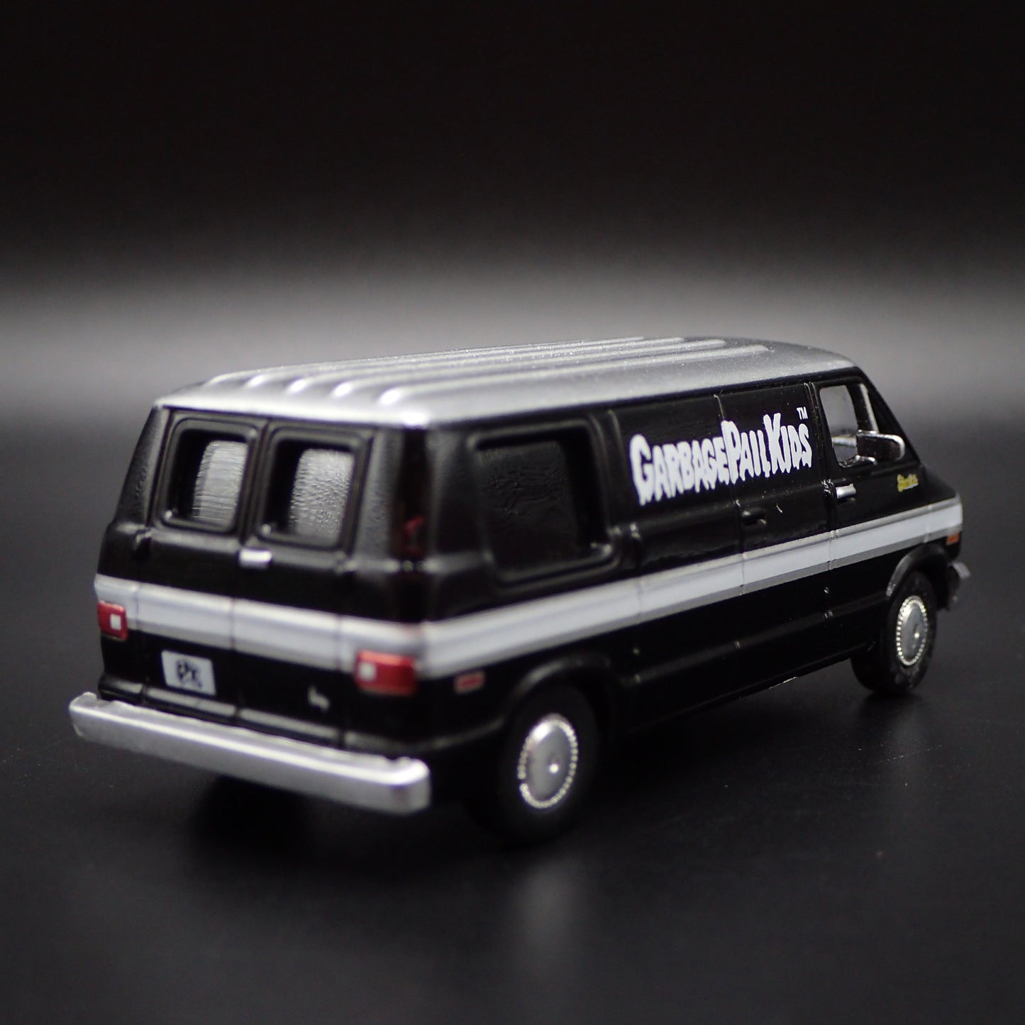 1977 77 DODGE B100 VAN GARBAGE PAIL KIDS GPK BLACK 1:64 SCALE DIECAST MODEL CAR