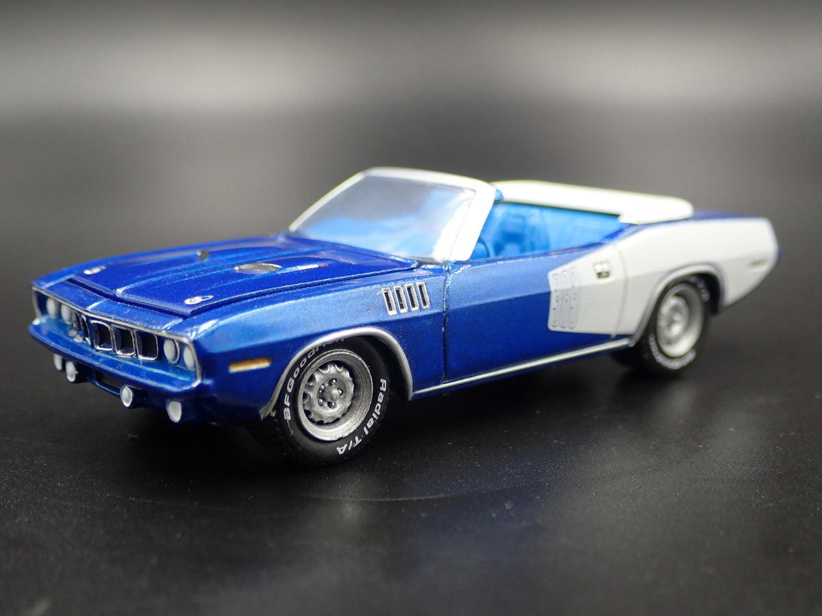 1971 PLYMOUTH CUDA CONVERTIBLE RARE 1/64 SCALE DIORAMA DIECAST MODEL CAR-Burning Rubber Toy Company