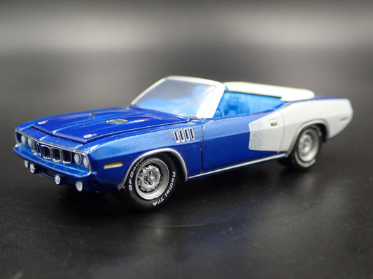 1971 PLYMOUTH CUDA CONVERTIBLE RARE 1/64 SCALE DIORAMA DIECAST MODEL CAR-Burning Rubber Toy Company