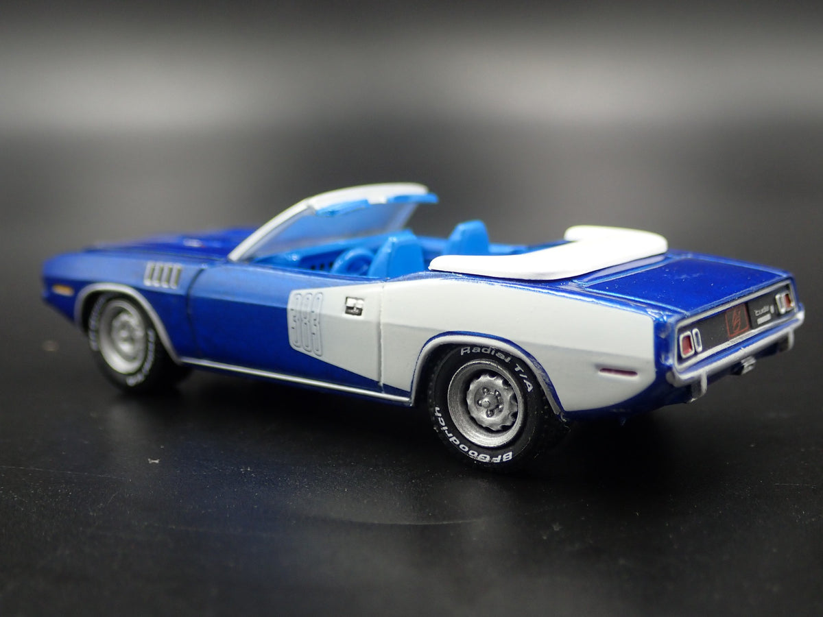 1971 PLYMOUTH CUDA CONVERTIBLE RARE 1/64 SCALE DIORAMA DIECAST MODEL CAR-Burning Rubber Toy Company