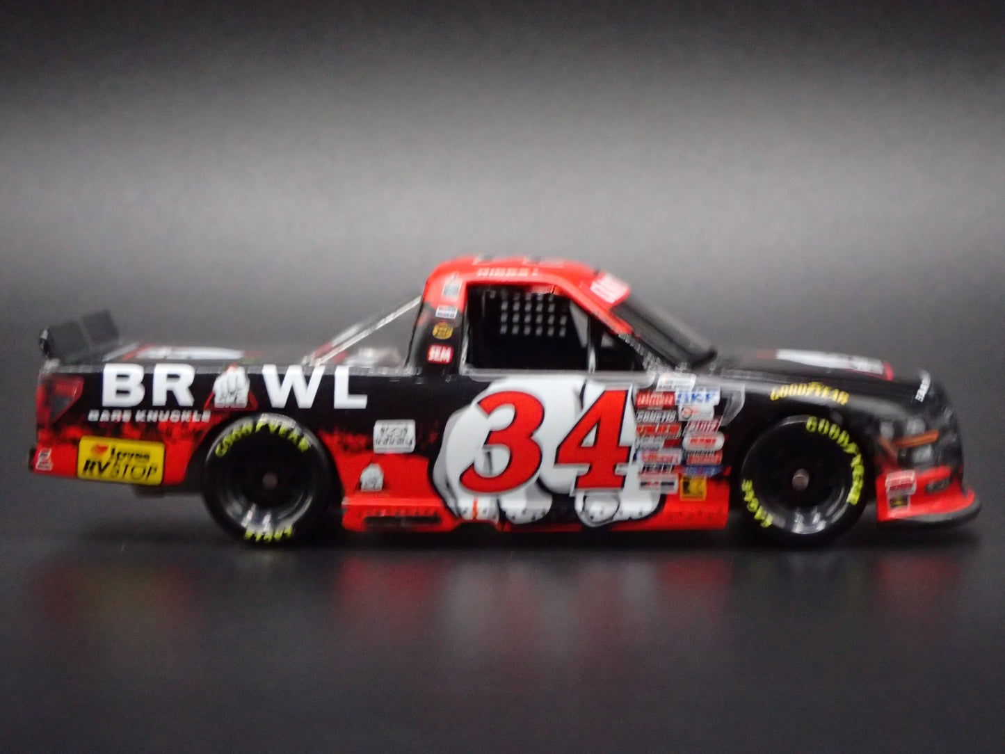 2025 FORD F150 #34 LAYNE RIGGS BARE KNUCKLE BOXING NASCAR TRUCK 1:64 DIECAST CAR