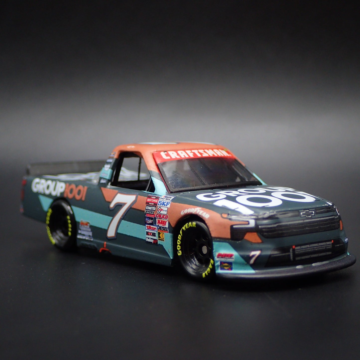2024 CHEVY SILVERADO 7 KYLE BUSCH GROUP 1001 WIN NASCAR TRUCK 1:64 DIECAST CAR