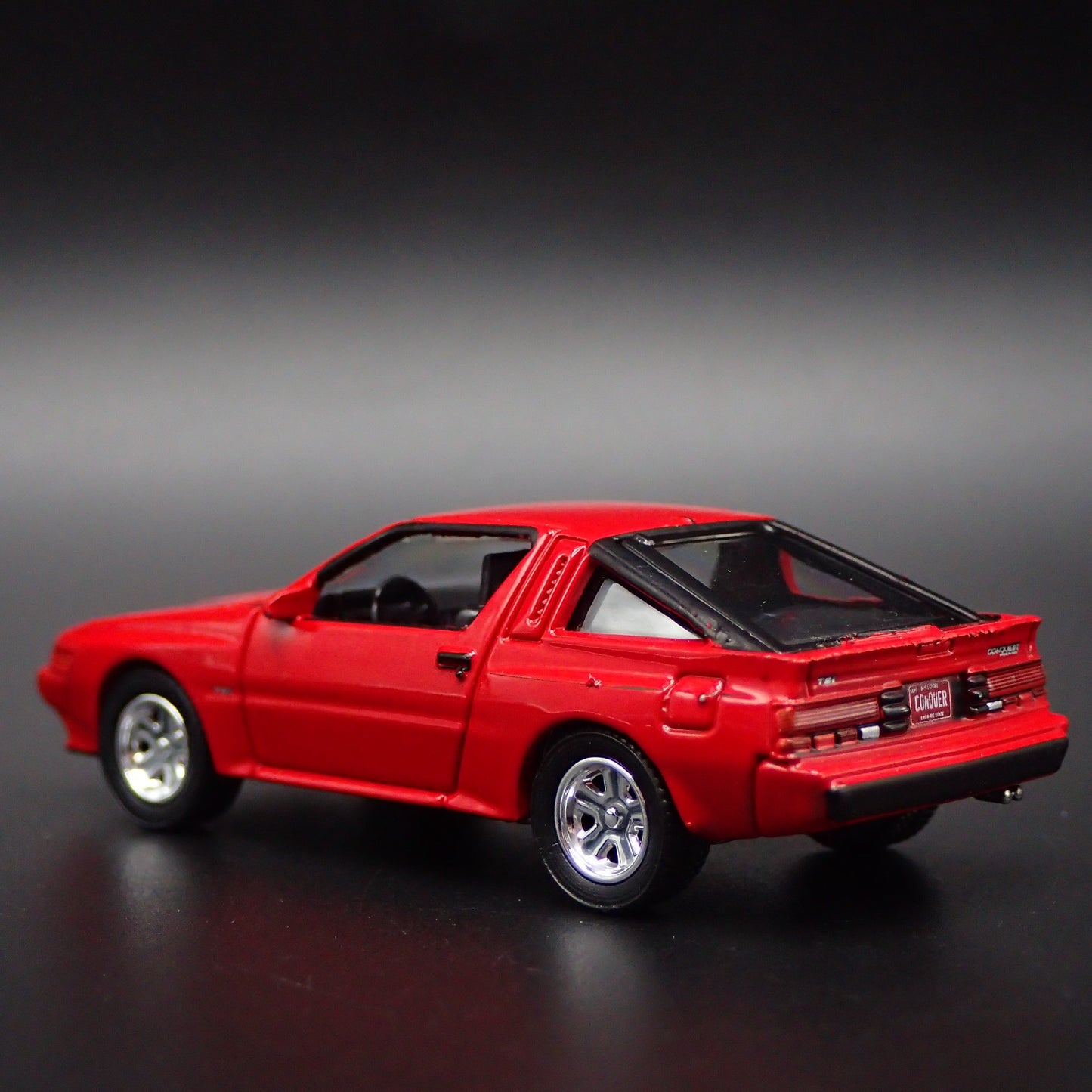 1986 86 DODGE CONQUEST TSI RED 1:64 SCALE COLLECTIBLE DIORAMA DIECAST MODEL CAR