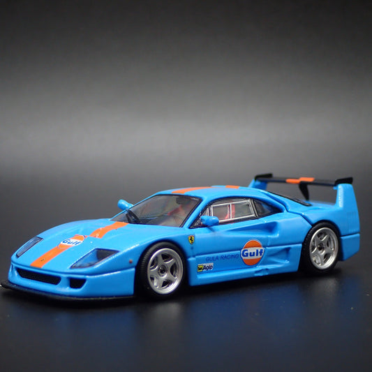 1987-1992 FERRARI F40 GULF RACING BLUE 1:64 SCALE COLLECTIBLE DIECAST MODEL CAR