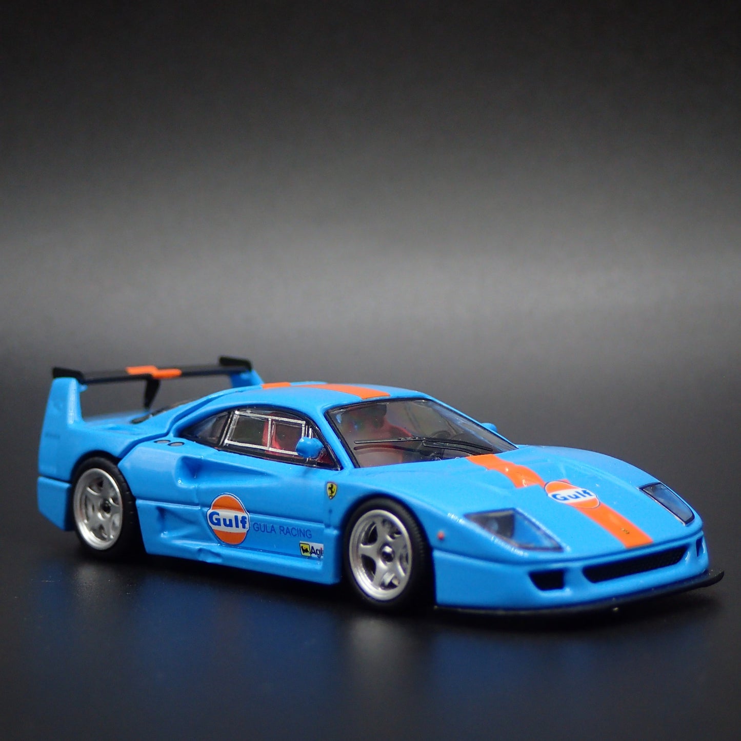 1987-1992 FERRARI F40 GULF RACING BLUE 1:64 SCALE COLLECTIBLE DIECAST MODEL CAR