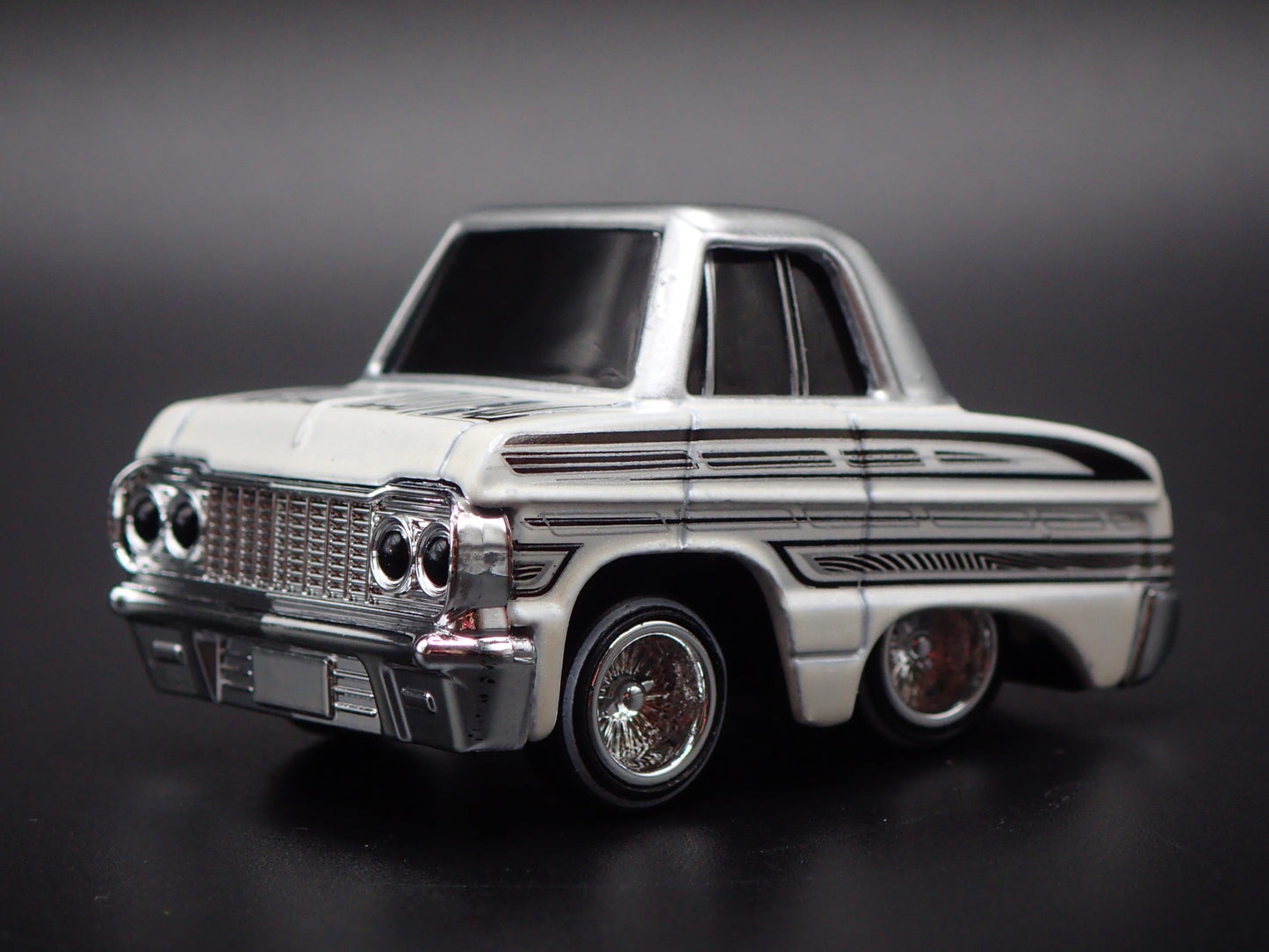 1964 64 CHEVY CHEVROLET IMPALA CAR TUNED WHITE 1:64 SCALE DIECAST MODEL CAR