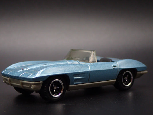 1963 63 CHEVY CHEVROLET CORVETTE CONVERTIBLE BLUE 1/64 SCALE DIECAST MODEL CAR