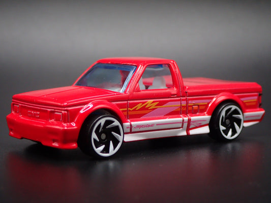 1991 91 GMC SYCLONE PICKUP TRUCK RED 1:64 SCALE DIORAMA DIECAST MODEL CAR