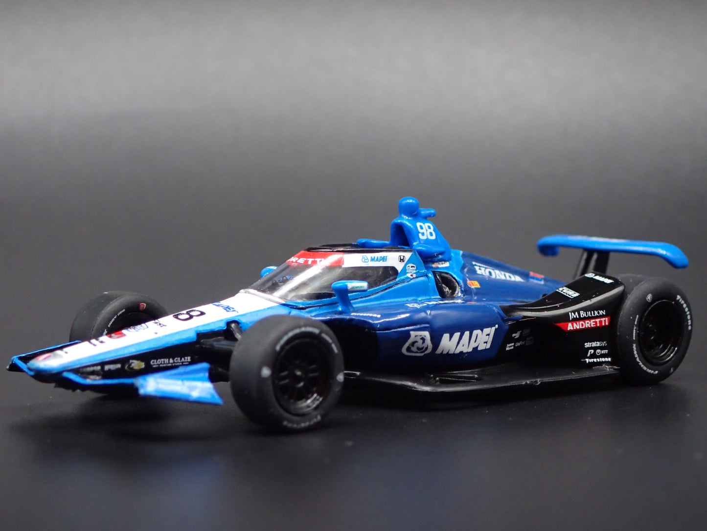 2025 INDY CAR RACING HONDA #98 MARCO ANDRETTI MAPEI 1:64 SCALE DIECAST MODEL CAR