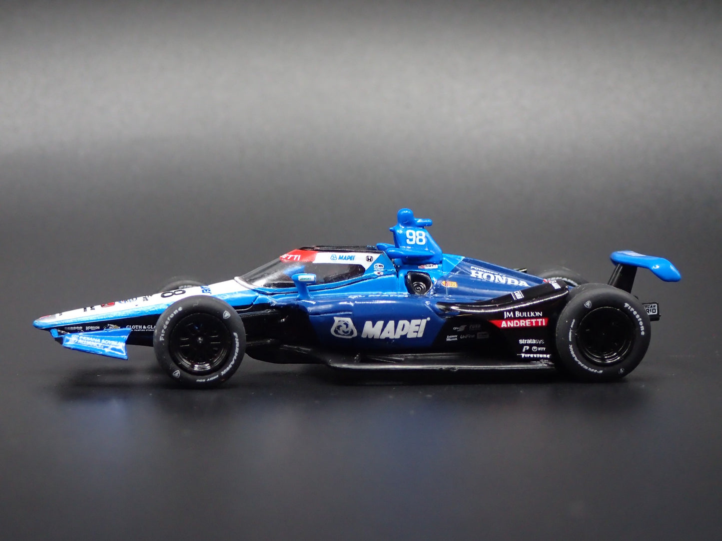2025 INDY CAR RACING HONDA #98 MARCO ANDRETTI MAPEI 1:64 SCALE DIECAST MODEL CAR