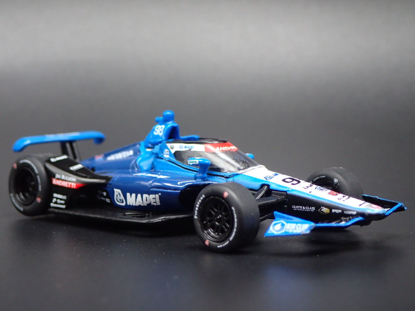 2025 INDY CAR RACING HONDA #98 MARCO ANDRETTI MAPEI 1:64 SCALE DIECAST MODEL CAR