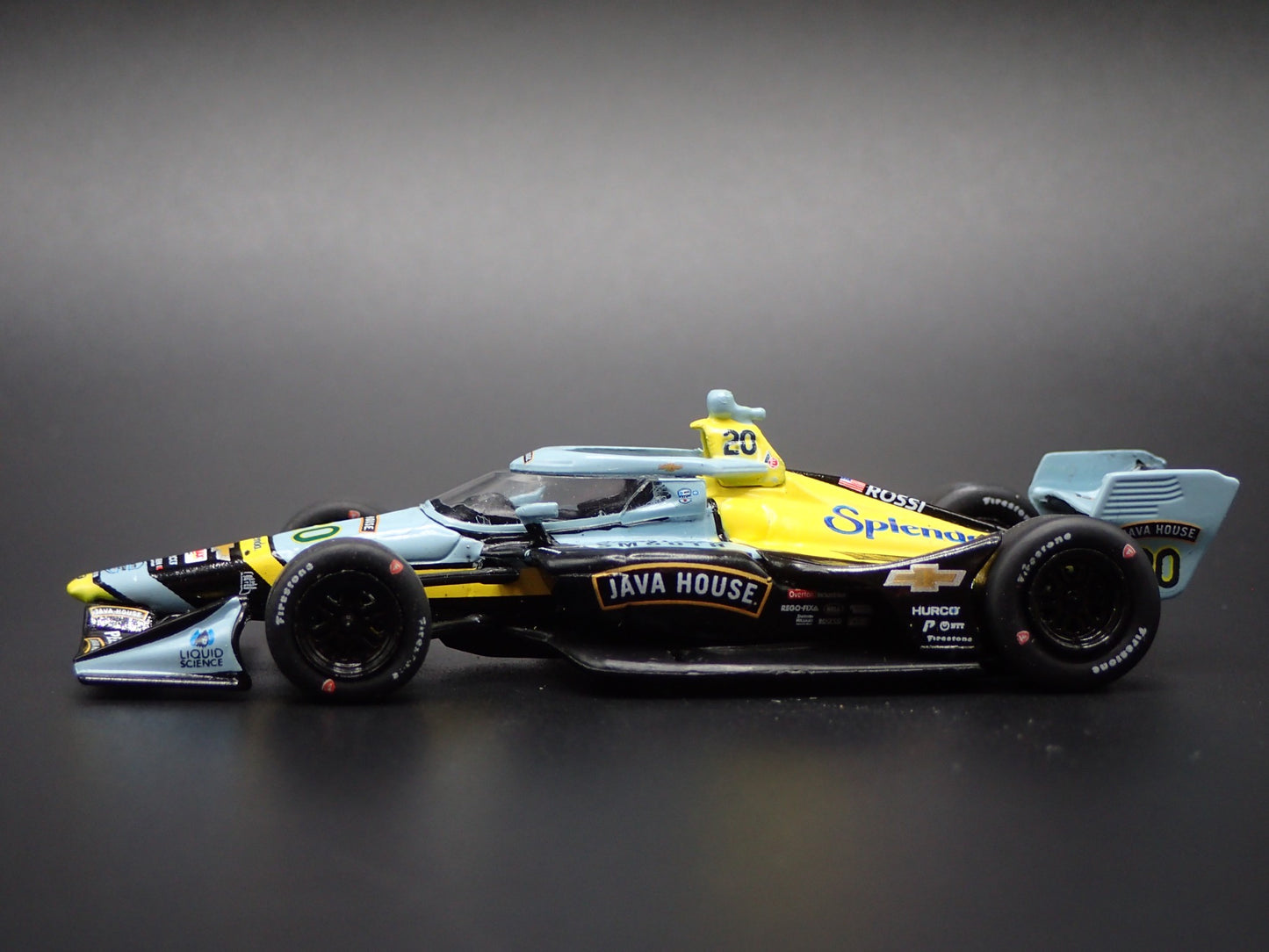 2025 INDY RACING CHEVY 20 ALEXANDER ROSSI JAVA HOUSE 1:64 SCALE DIECAST MODEL
