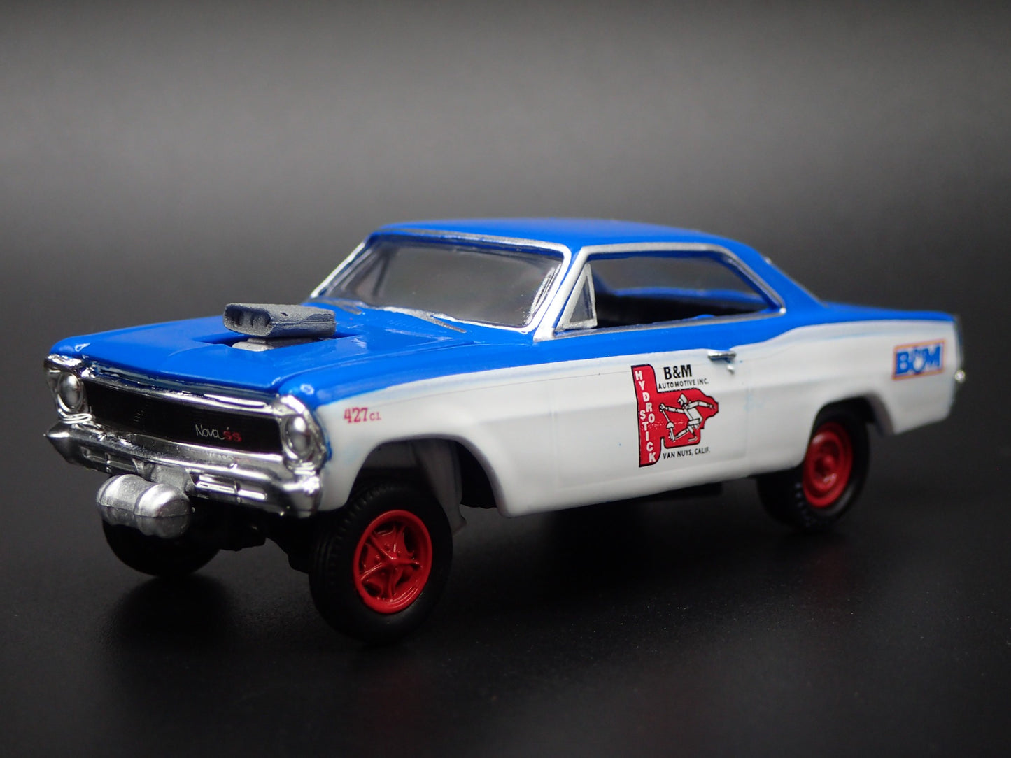1967 67 CHEVY CHEVROLET NOVA GASSER B&M AUTOMOTIVE 1:64 SCALE DIECAST MODEL CAR
