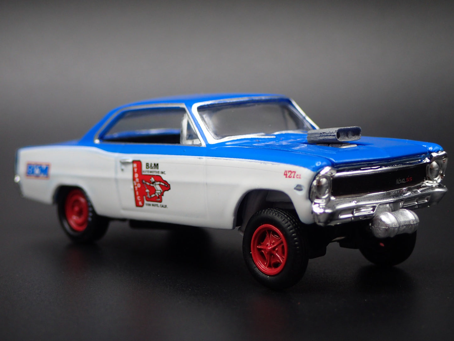 1967 67 CHEVY CHEVROLET NOVA GASSER B&M AUTOMOTIVE 1:64 SCALE DIECAST MODEL CAR