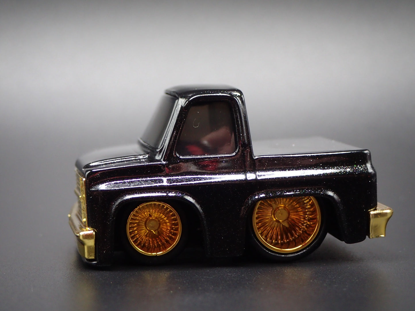 1987 CHEVY CHEVROLET C10 PICKUP TRUCK TUNED BLACK 1/64 SCALE DIECAST MODEL CAR