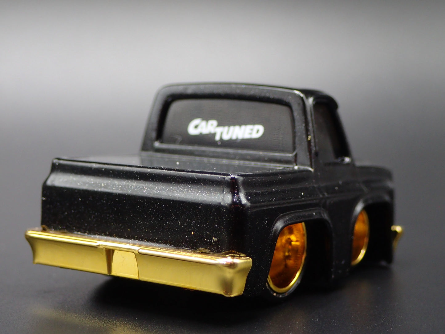 1987 CHEVY CHEVROLET C10 PICKUP TRUCK TUNED BLACK 1/64 SCALE DIECAST MODEL CAR