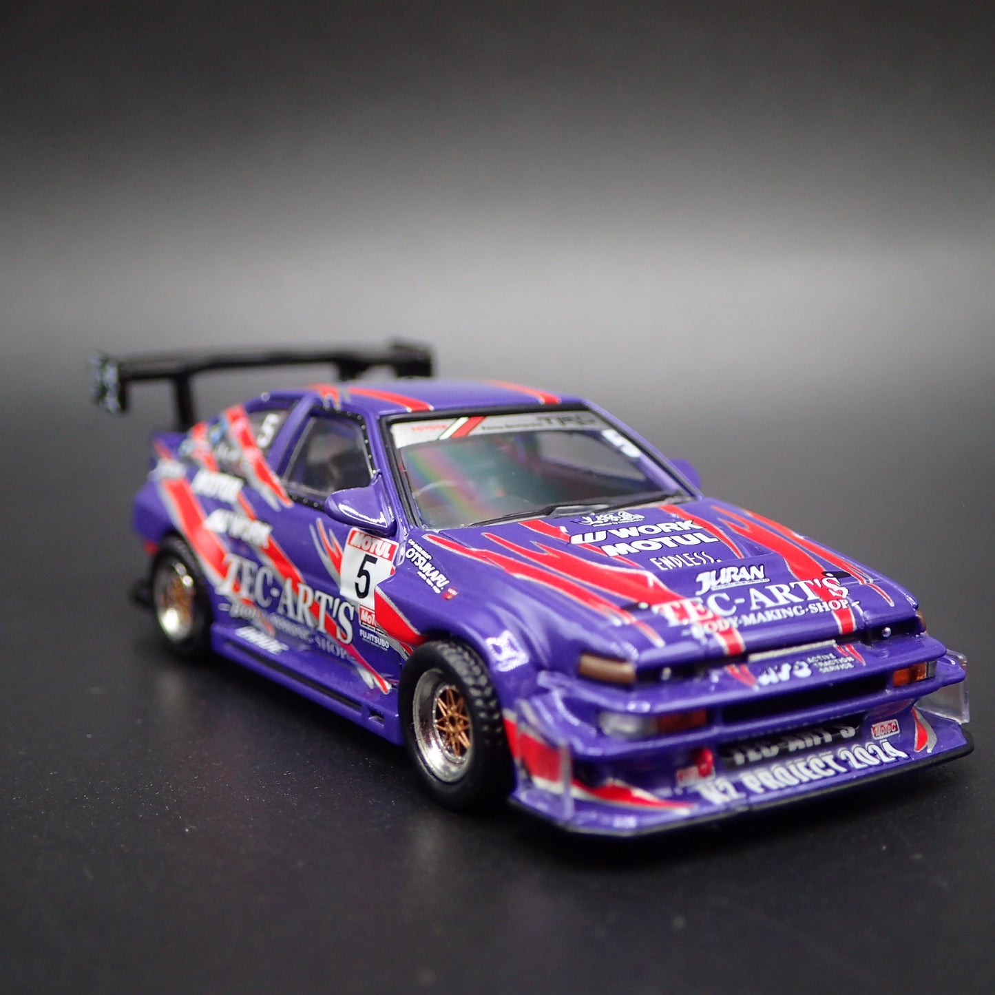 1983-1987 TOYOTA COROLLA AE86 TEC-ARTS N2 PROJECT 1/64 SCALE DIECAST MODEL CAR