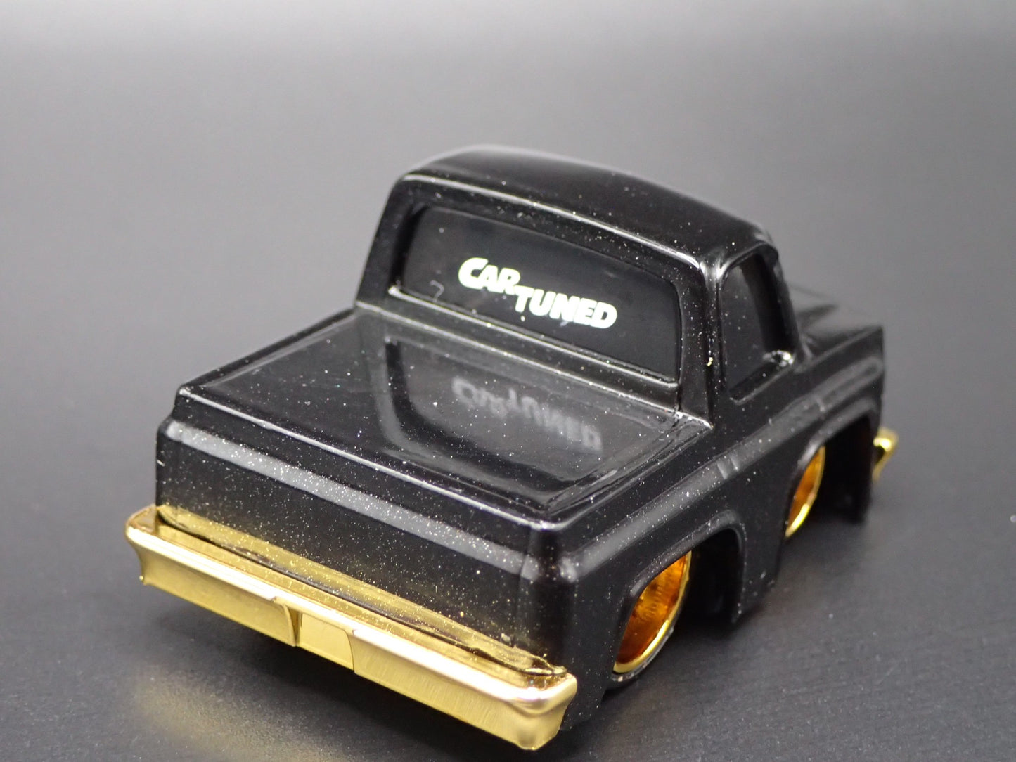 1987 CHEVY CHEVROLET C10 PICKUP TRUCK TUNED BLACK 1/64 SCALE DIECAST MODEL CAR