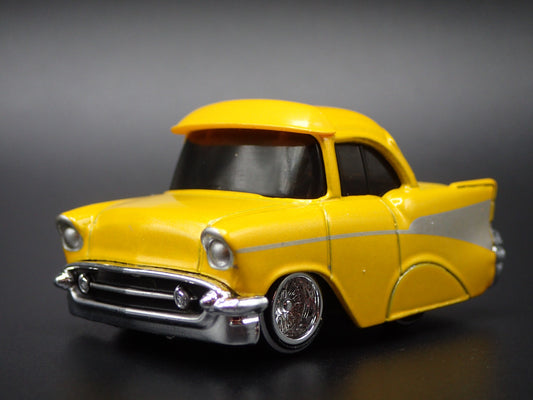 1957 57 CHEVY CHEVROLET BEL AIR TUNED YELLOW 1:64 SCALE DIECAST MODEL CAR