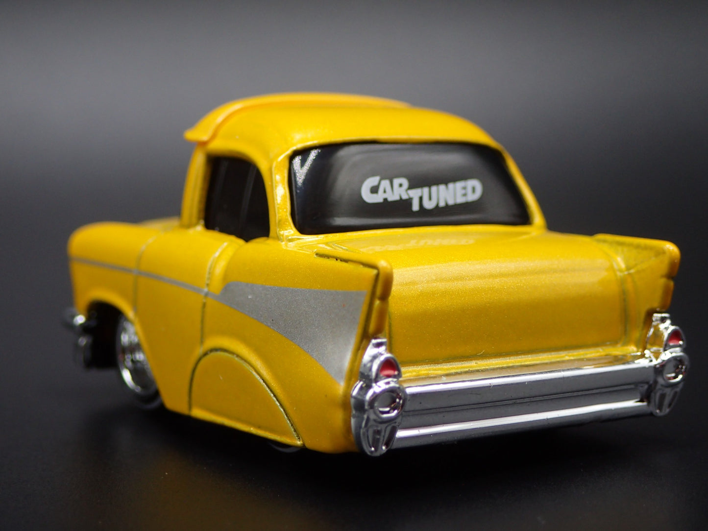 1957 57 CHEVY CHEVROLET BEL AIR TUNED YELLOW 1:64 SCALE DIECAST MODEL CAR