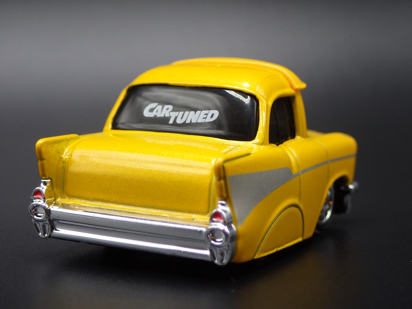 1957 57 CHEVY CHEVROLET BEL AIR TUNED YELLOW 1:64 SCALE DIECAST MODEL CAR