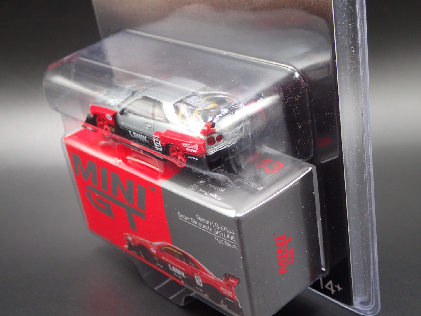 NISSAN LB-ER34 SUPER SILOUETTE CHASE 843 TSM MODEL MINI GT 1/64 SCALE MIJO 2025