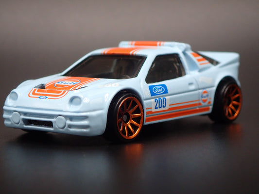 1984-1986 FORD RS200 RACE CAR GULF BLUE 1:64 SCALE COLLECTIBLE DIECAST MODEL CAR