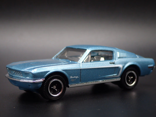 1968 68 FORD MUSTANG FASTBACK BLUE 1:64 SCALE DIORAMA DIECAST MODEL CAR
