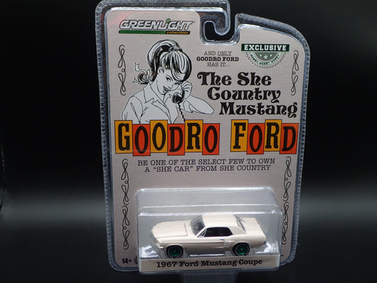 1967 FORD MUSTANG COUPE SHE COUNTRY 2022 GREENLIGHT GREEN MACHINE HOBBY CHASE