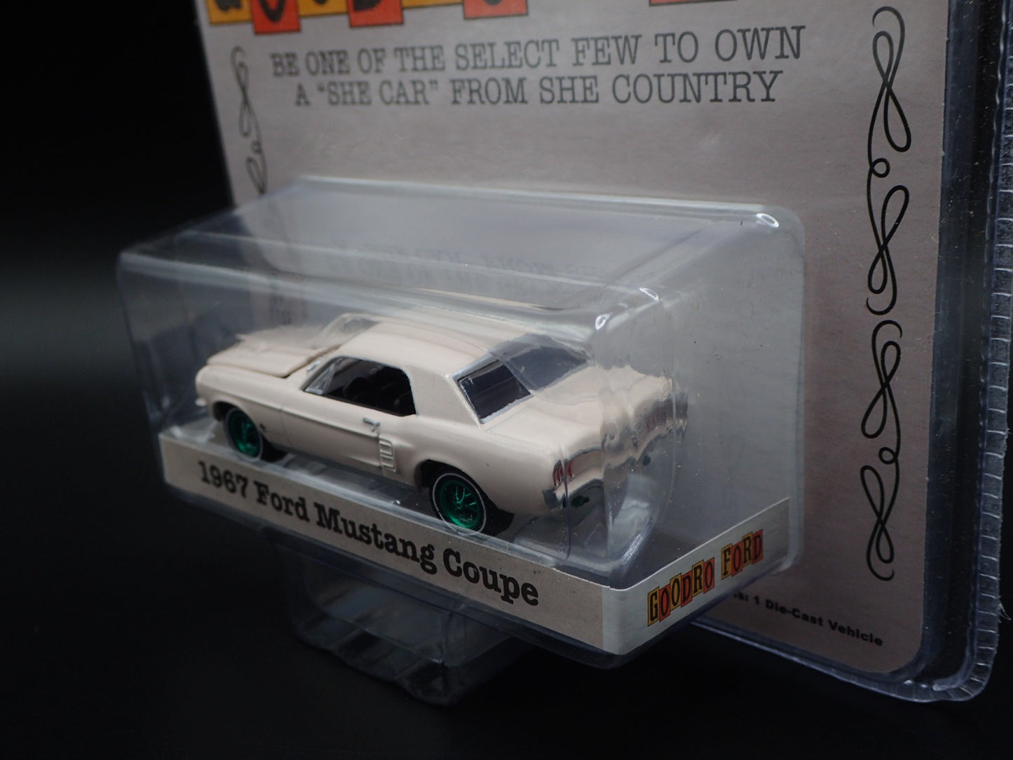 1967 FORD MUSTANG COUPE SHE COUNTRY 2022 GREENLIGHT GREEN MACHINE HOBBY CHASE