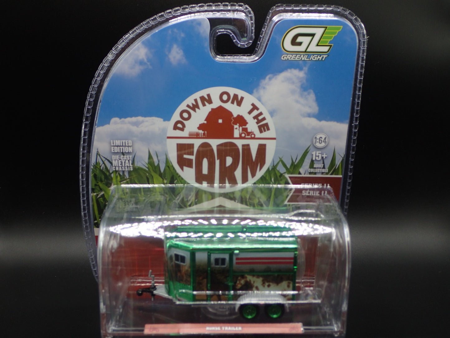 2026 GREENLIGHT GREEN MACHINE CHASE HORSE TRAILER DOWN ON THE FARM SERIES 11