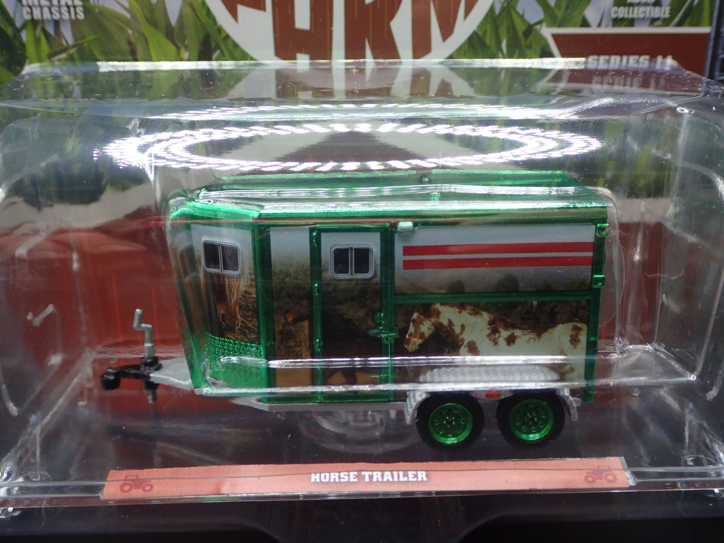 2026 GREENLIGHT GREEN MACHINE CHASE HORSE TRAILER DOWN ON THE FARM SERIES 11