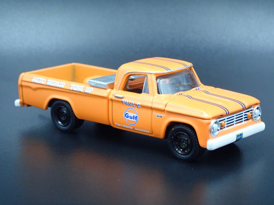 1965 65 DODGE D100 LONG BED PICKUP TRUCK GULF HITCH 1:64 SCALE DIECAST MODEL CAR