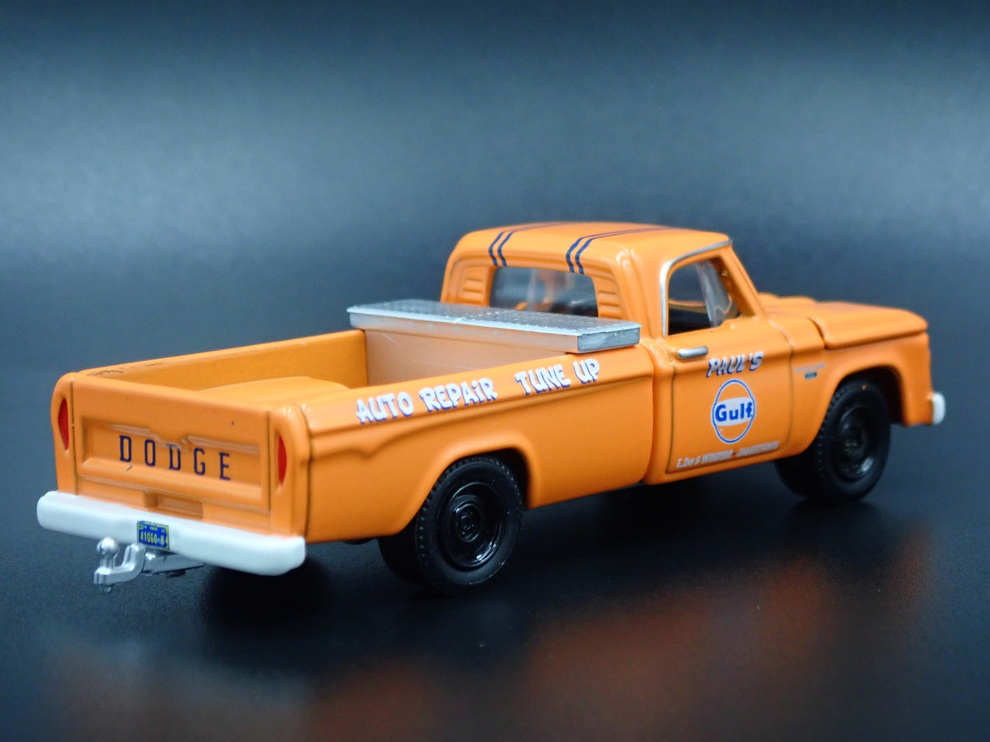 1965 65 DODGE D100 LONG BED PICKUP TRUCK GULF HITCH 1:64 SCALE DIECAST MODEL CAR