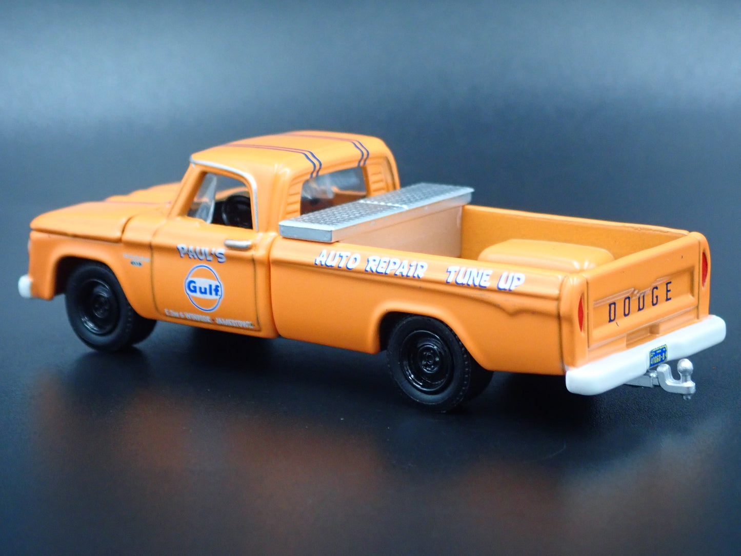 1965 65 DODGE D100 LONG BED PICKUP TRUCK GULF HITCH 1:64 SCALE DIECAST MODEL CAR