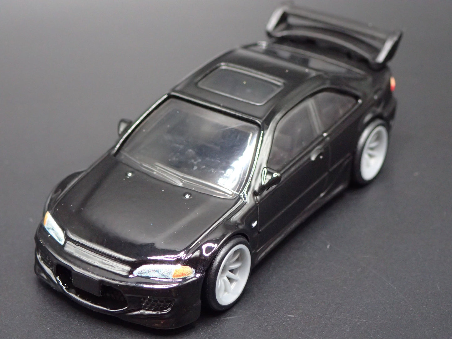 1991-1995 HONDA CIVIC COUPE EJI BLACK 1:64 SCALE DIORAMA DIECAST MODEL CAR