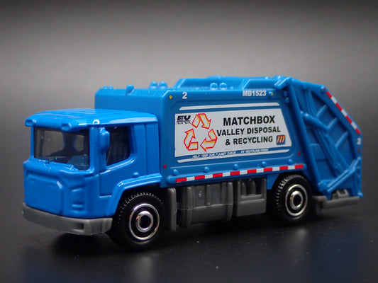 MODERN EV GARBAGE RECYCLING TRASH TRUCK BLUE 1/64 MB SCALE DIECAST MODEL CAR