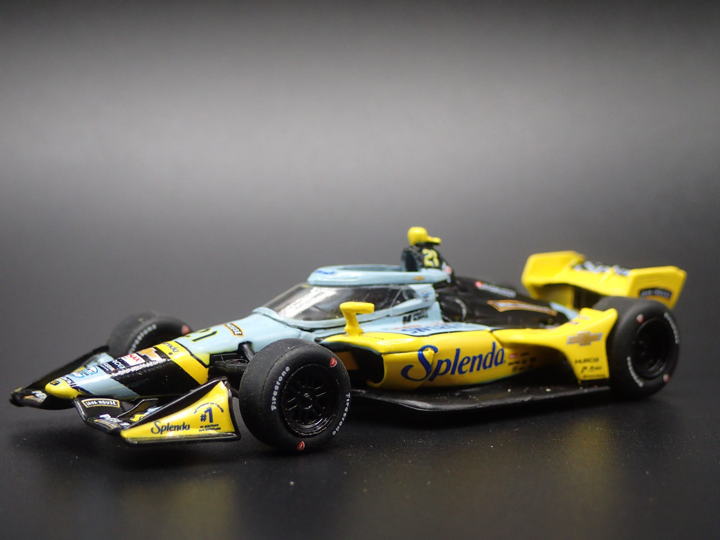 2025 INDY RACING CHEVY 21 CHRISTIAN RASMUSSEN SPLENDA 1:64 SCALE DIECAST MODEL