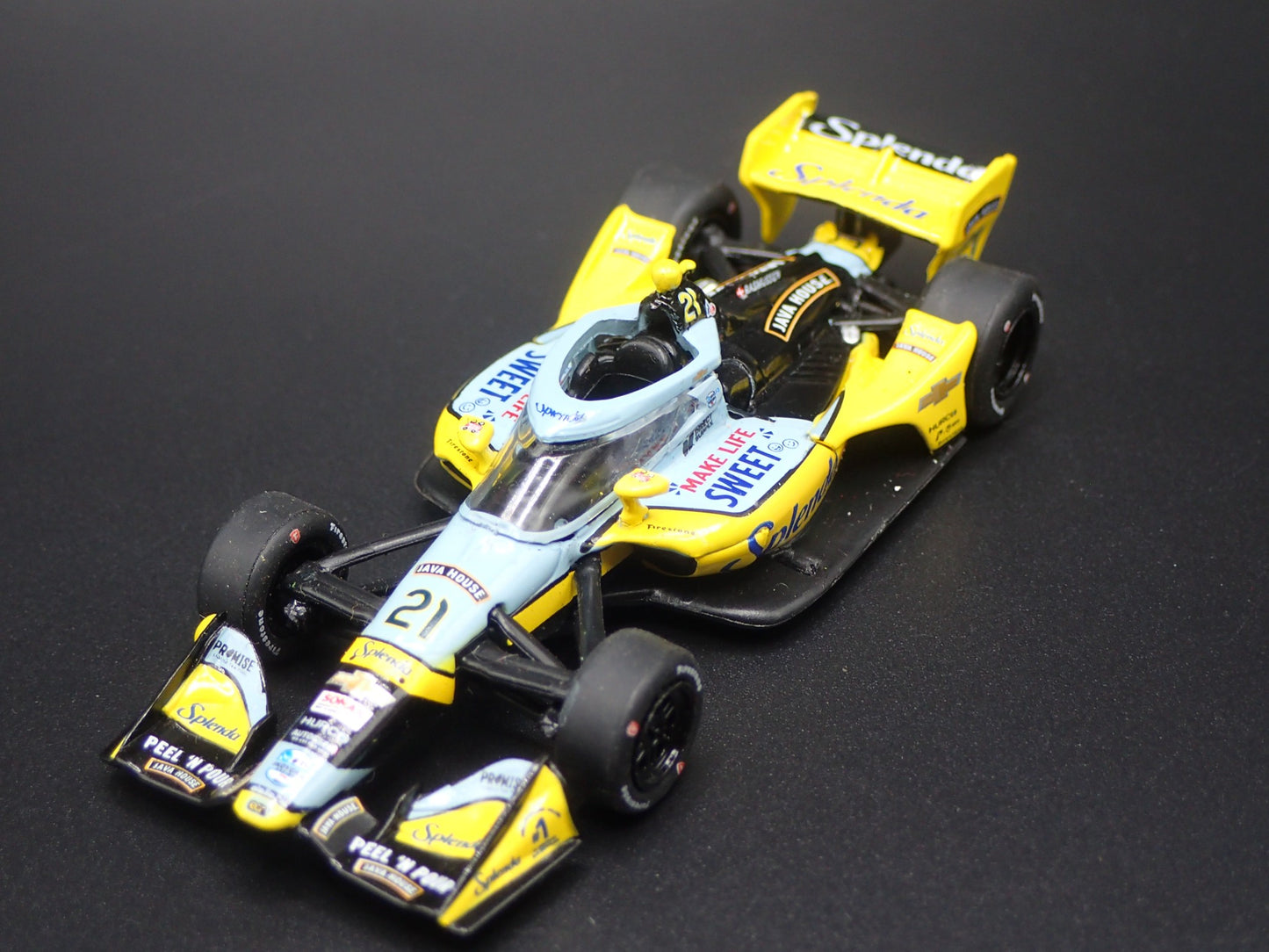 2025 INDY RACING CHEVY 21 CHRISTIAN RASMUSSEN SPLENDA 1:64 SCALE DIECAST MODEL