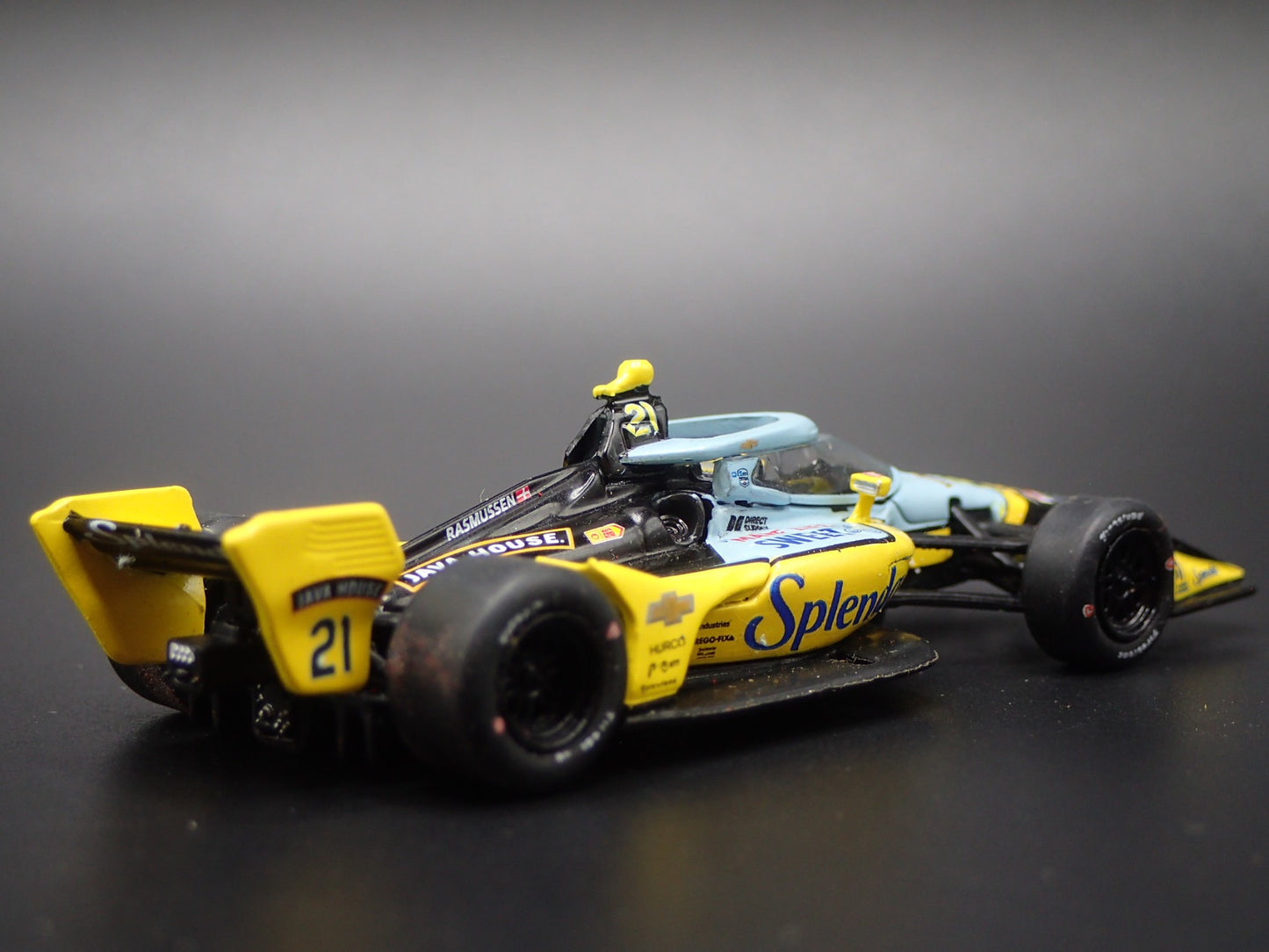 2025 INDY RACING CHEVY 21 CHRISTIAN RASMUSSEN SPLENDA 1:64 SCALE DIECAST MODEL