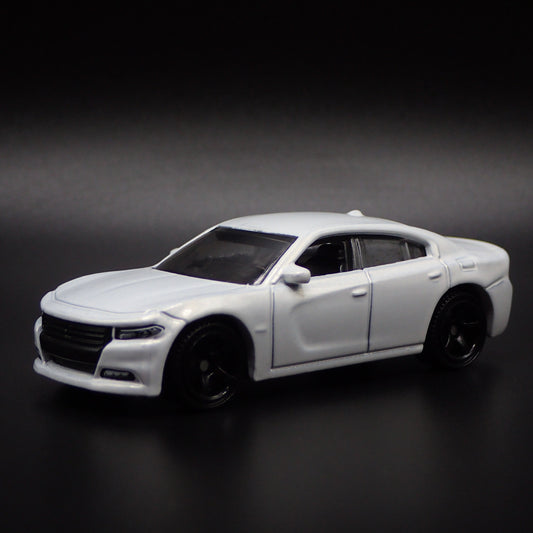 2011-2023 DODGE CHARGER WHITE 1:64 SCALE COLLECTIBLE DIORAMA DIECAST MODEL CAR