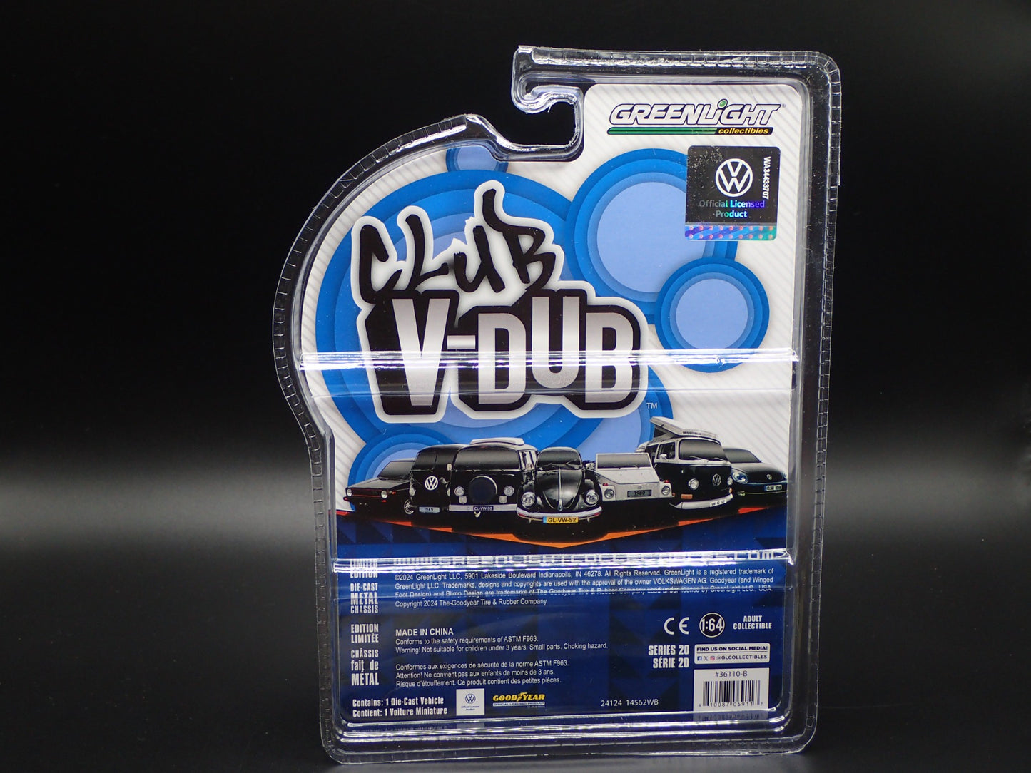 2025 GREENLIGHT GREEN MACHINE 1964 VOLKSWAGEN PANEL VAN CLUB VDUB 20 CHASE