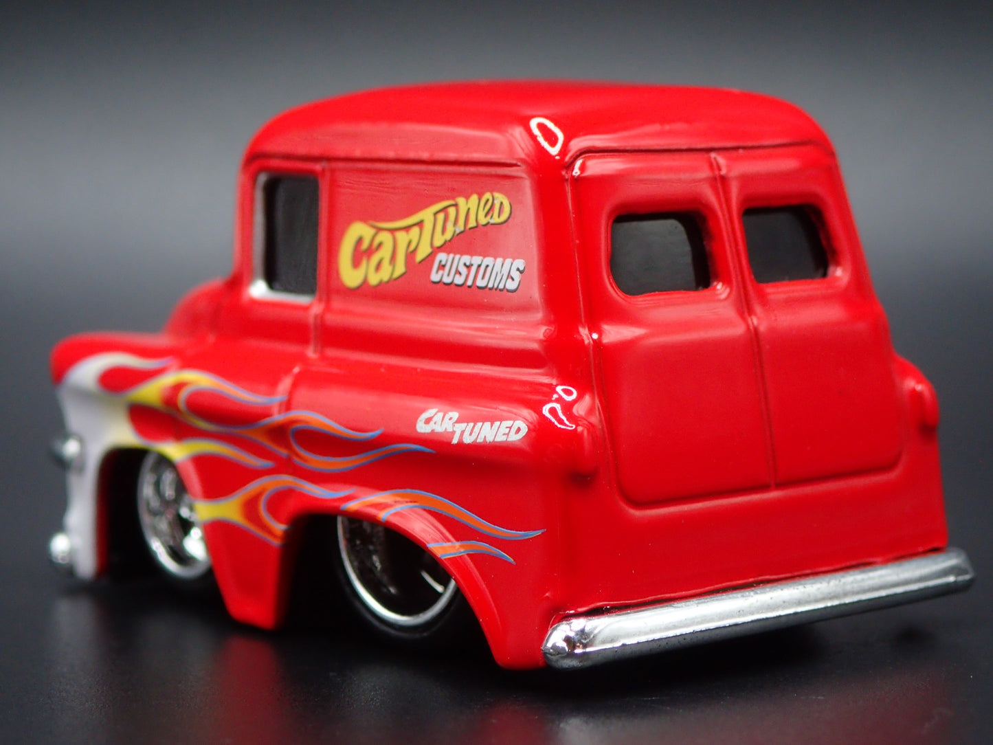 1957 57 GMC PANEL TRUCK CAR TUNED RED 1/64 SCALE DIORAMA DIECAST MODEL CAR